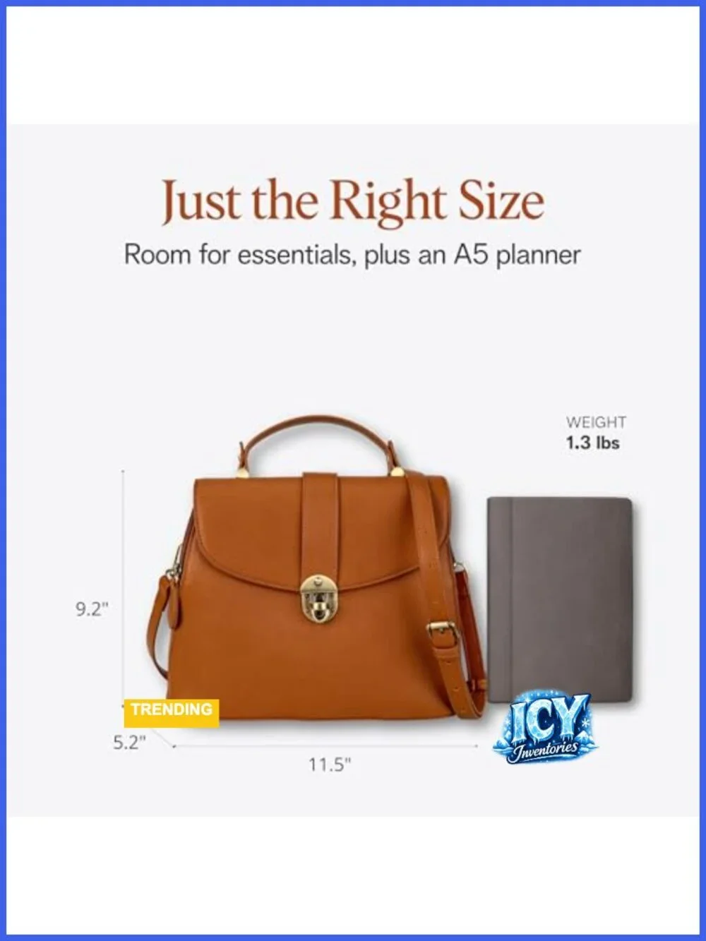 Vegan Leather Top Handle Handbag 3-in-1 Satchel Crossbody Shoulder Purse